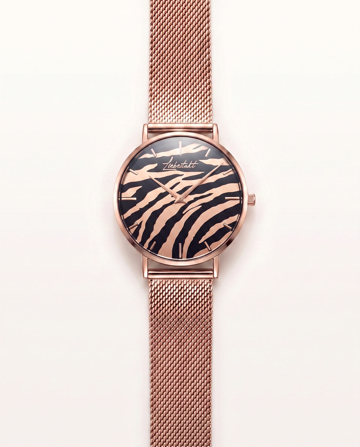 Liebestakt Wild Heart – Damenuhr Roségold Zebra