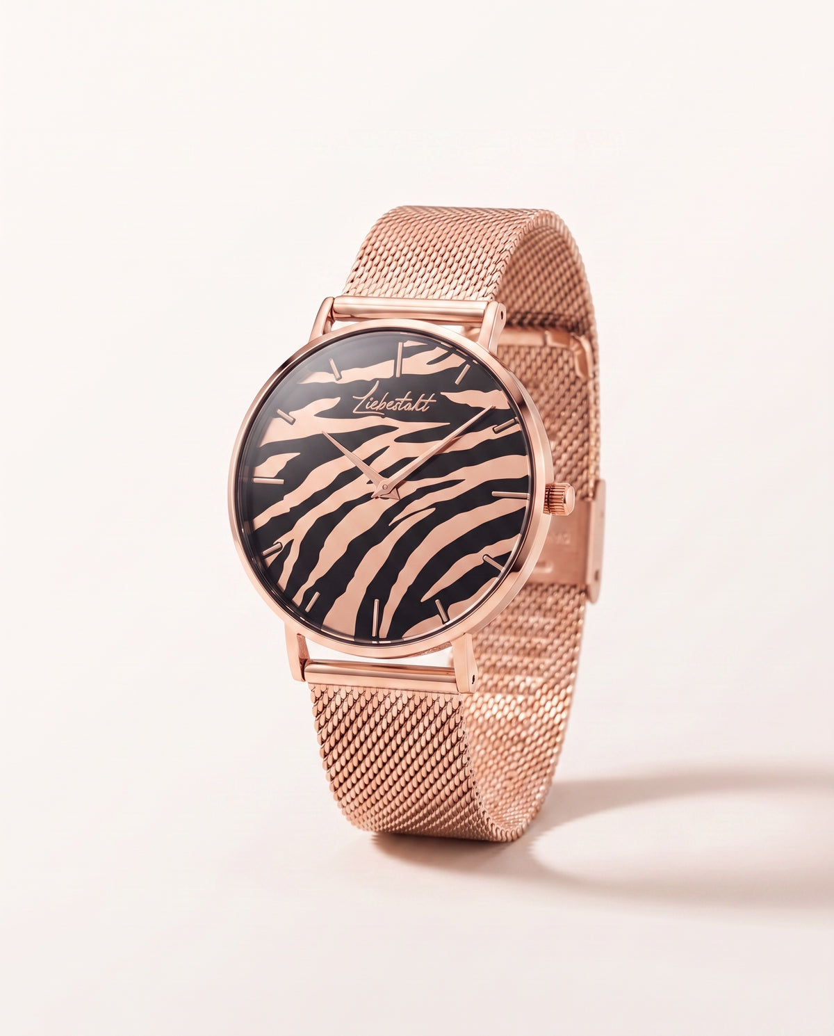 Liebestakt Wild Heart – Damenuhr Roségold Zebra