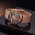 Liebestakt Wild Heart – Damenuhr Roségold Zebra