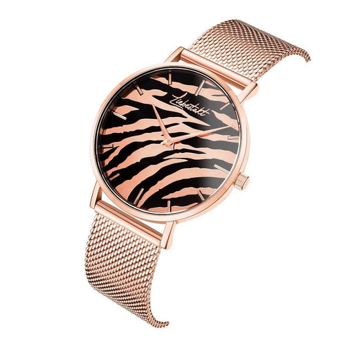 Liebestakt Uhr zebra Mesh armband rose wasserdicht